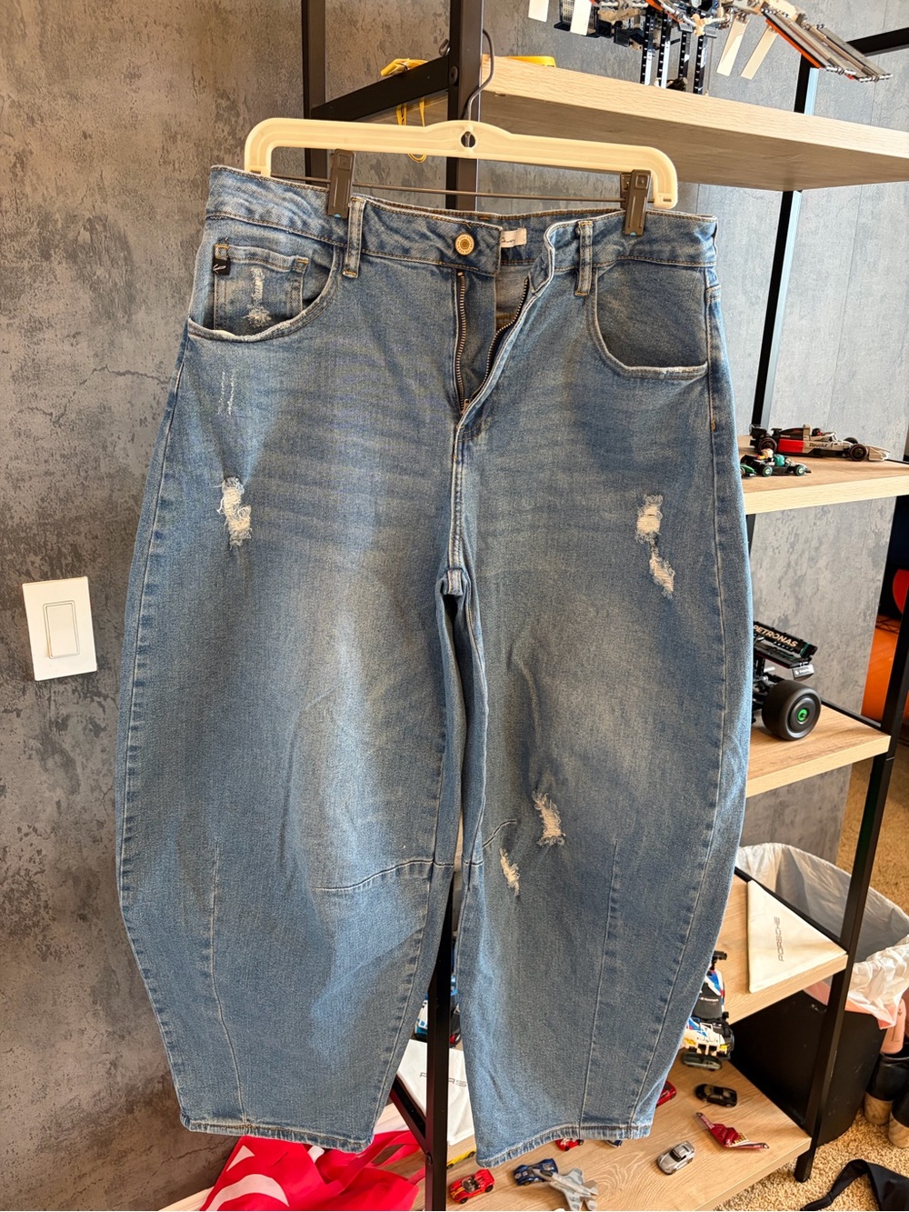 KanCan Medium Blue Distressed Relaxed Jeans